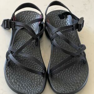 Women's Black Chaco Strappy Sandals